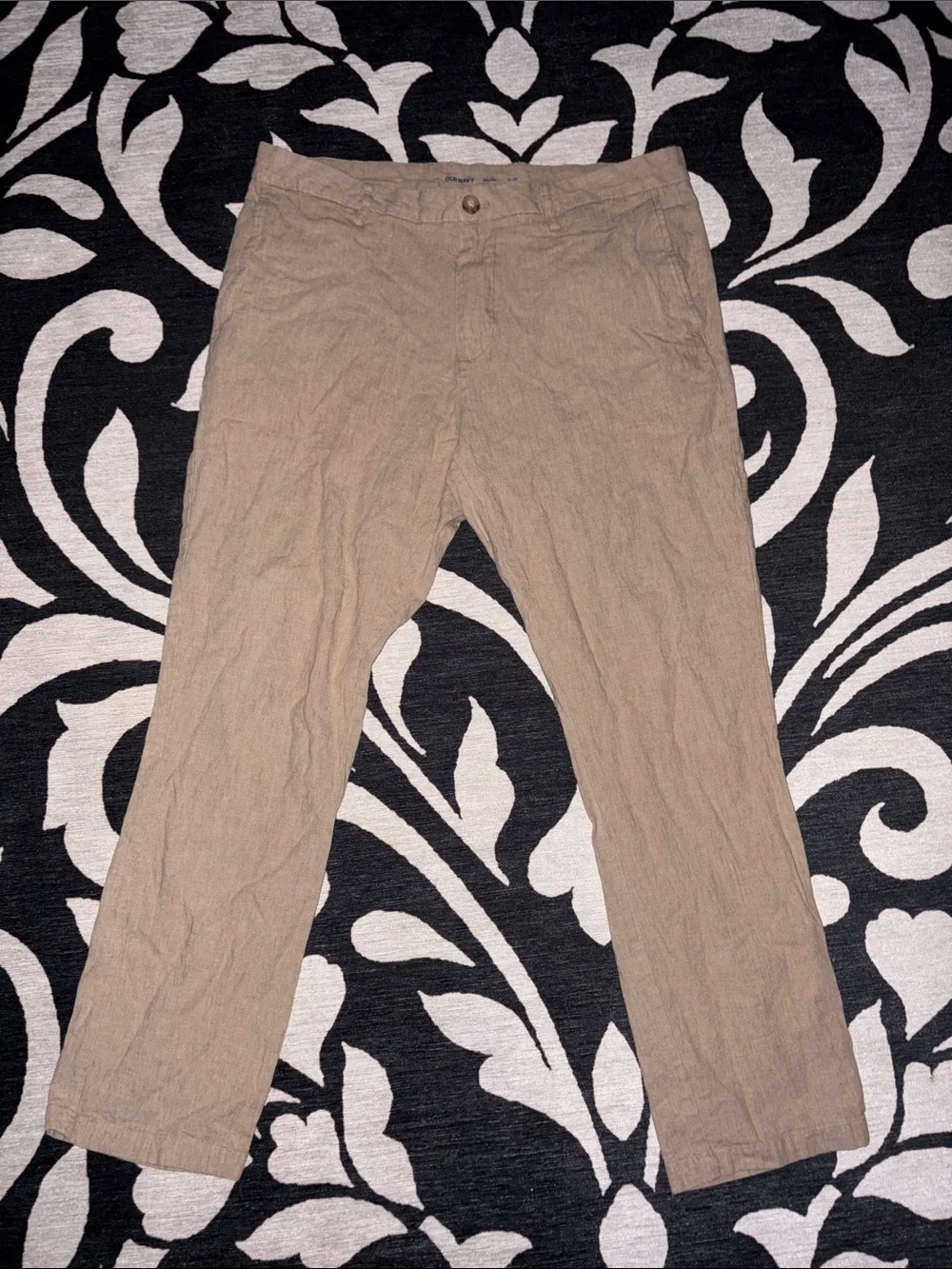 Old Navy Men's Khaki Slim Linen Blend